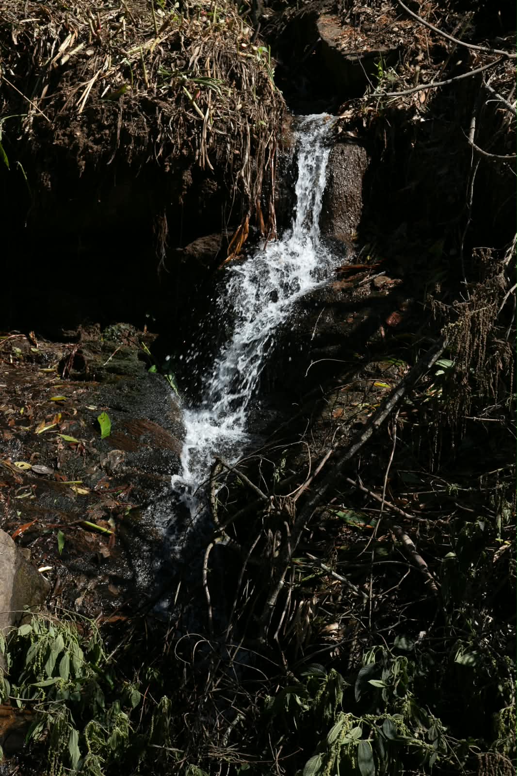 Cachoeira privativa entre pedras e vegetação nativa na propriedade